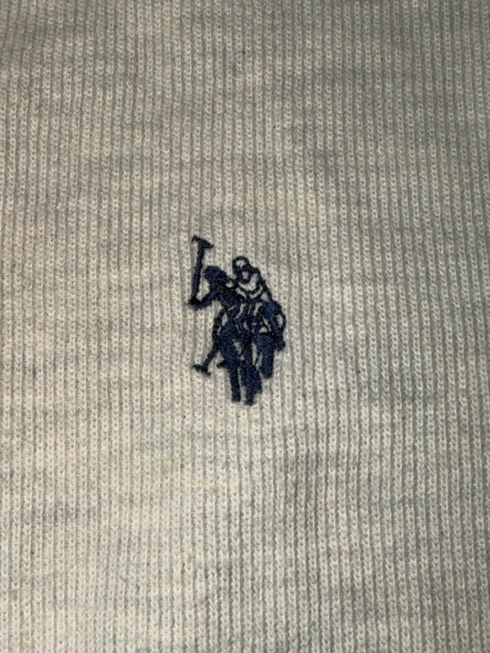 US POLO ASSN. Men's Beige Quarter-Zip Collared Long Sleeve Sweater Top Medium - Picture 2 of 7